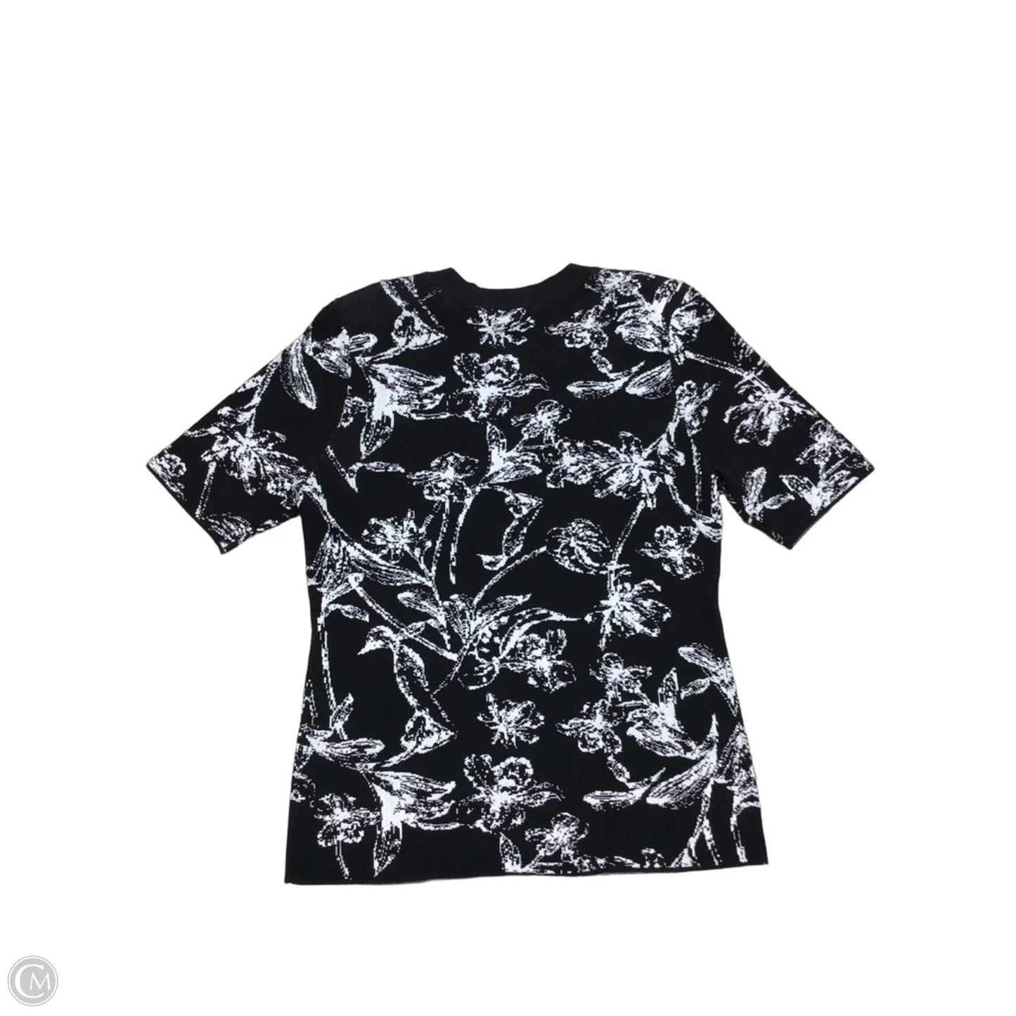 Sweater Short Sleeve By White House Black Market In Black & White, Size: L