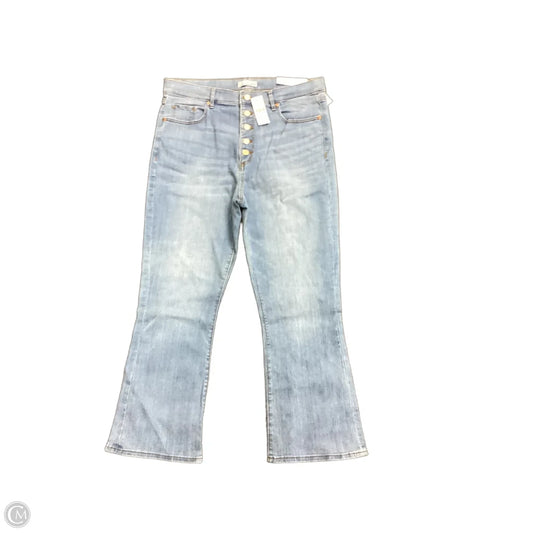 Jeans Cropped By Loft In Blue Denim, Size: 10