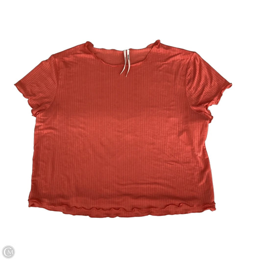 Top Short Sleeve Basic By Anthropologie In Orange, Size: L