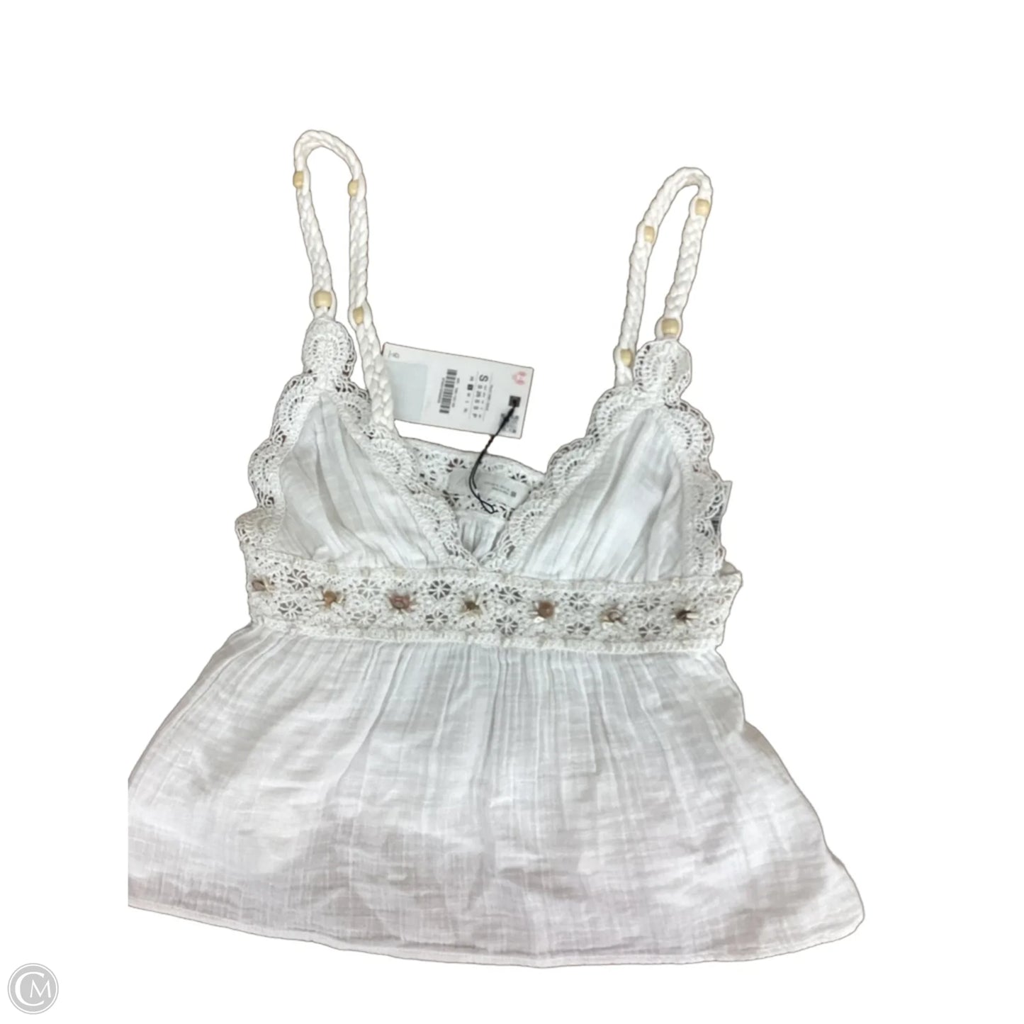 Tank Top By Zara In White, Size: S