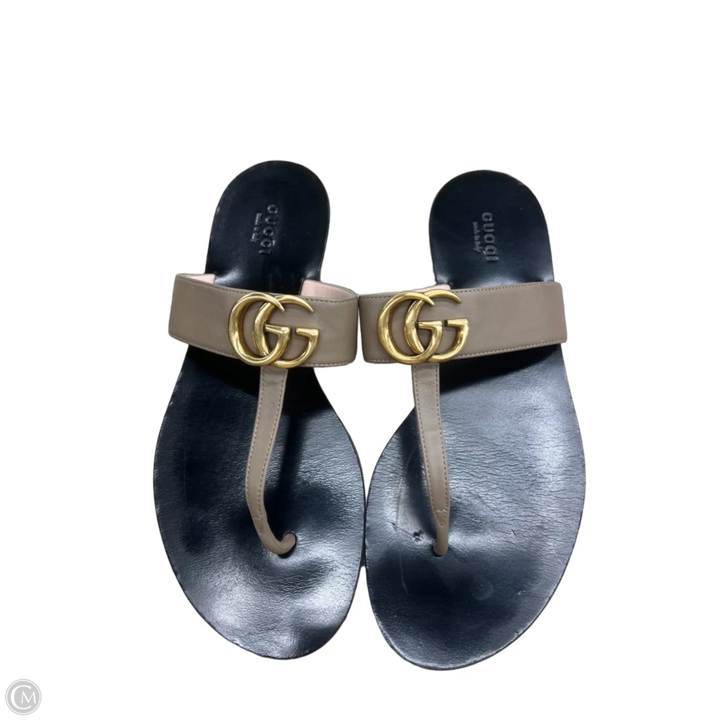 Sandals Luxury Designer By Gucci In Beige, Size: 8.5