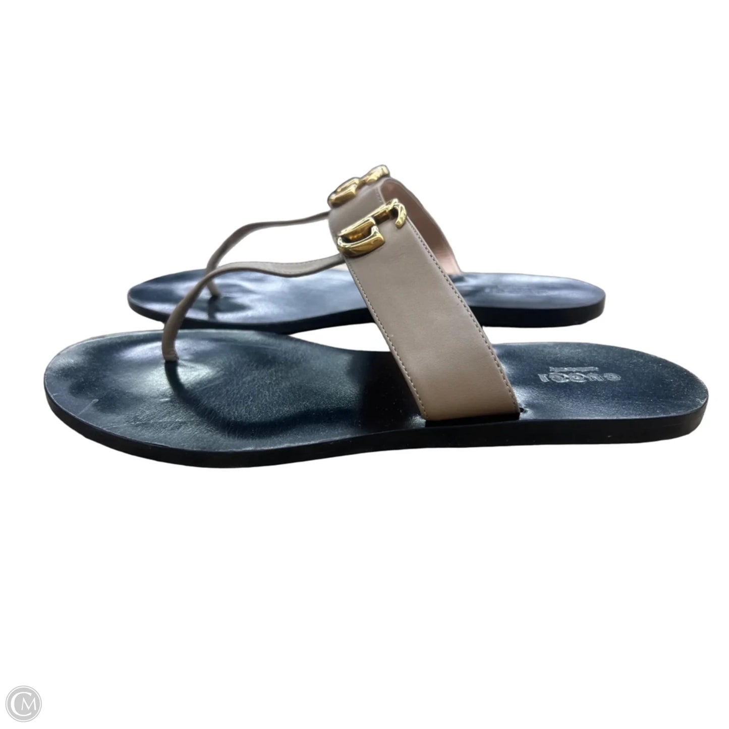 Sandals Luxury Designer By Gucci In Beige, Size: 8.5