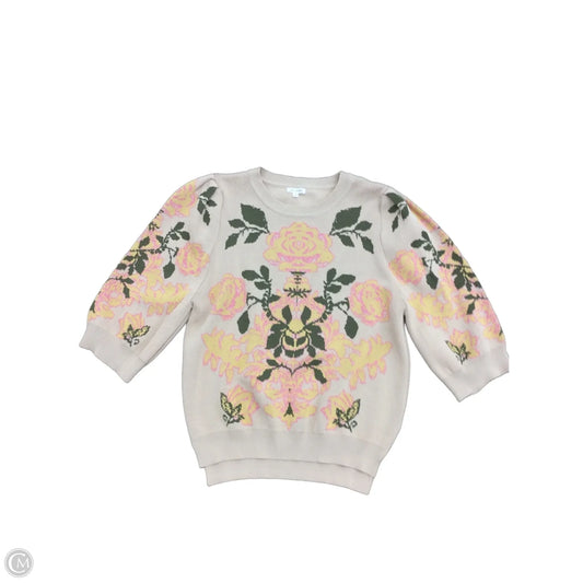 Sweater Short Sleeve By En Creme In Tan, Size: S
