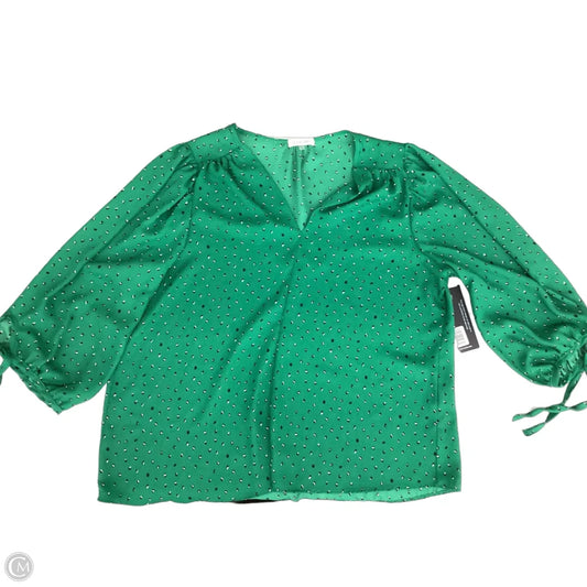 Blouse 3/4 Sleeve By Cmc In Green, Size: L
