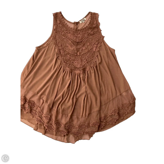 Top Sleeveless By Gimmicks In Brown, Size: M