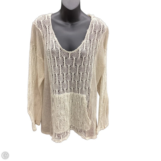 Top Long Sleeve By Bke In Cream, Size: M