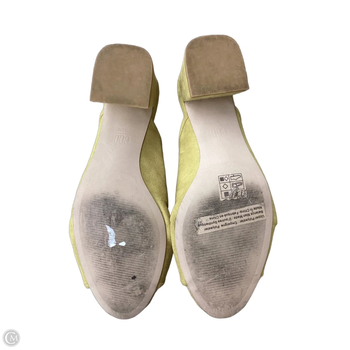 Sandals Heels Block By Cabi In Yellow, Size: 9.5