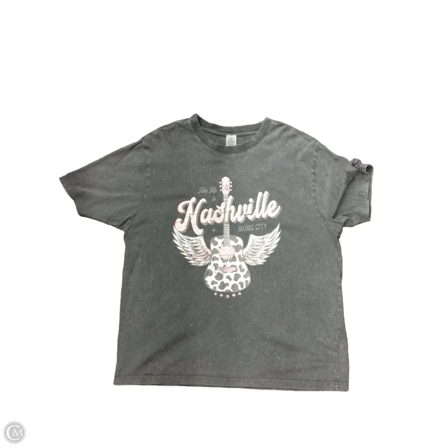 Top Short Sleeve By Clothes Mentor In Grey, Size: Xxl