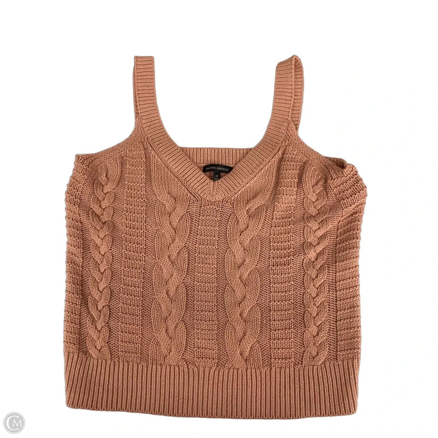 Sweater Short Sleeve By Banana Republic In Peach, Size: M