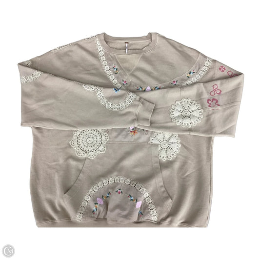 Sweatshirt Crewneck By Free People In Beige, Size: S