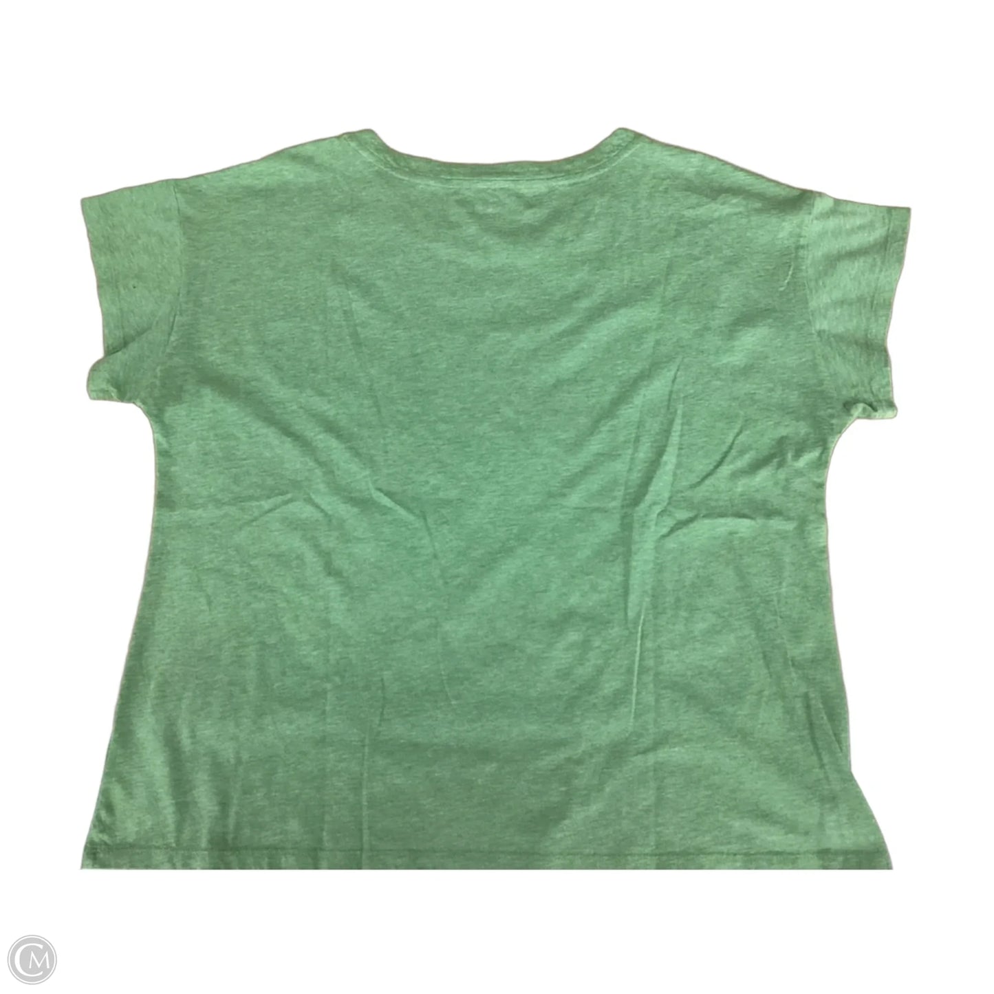 Top Short Sleeve Basic By Talbots In Cream & Green, Size: Xl