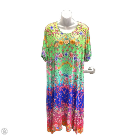 Dress Casual Short By Johnny Was In Floral Print, Size: Xl