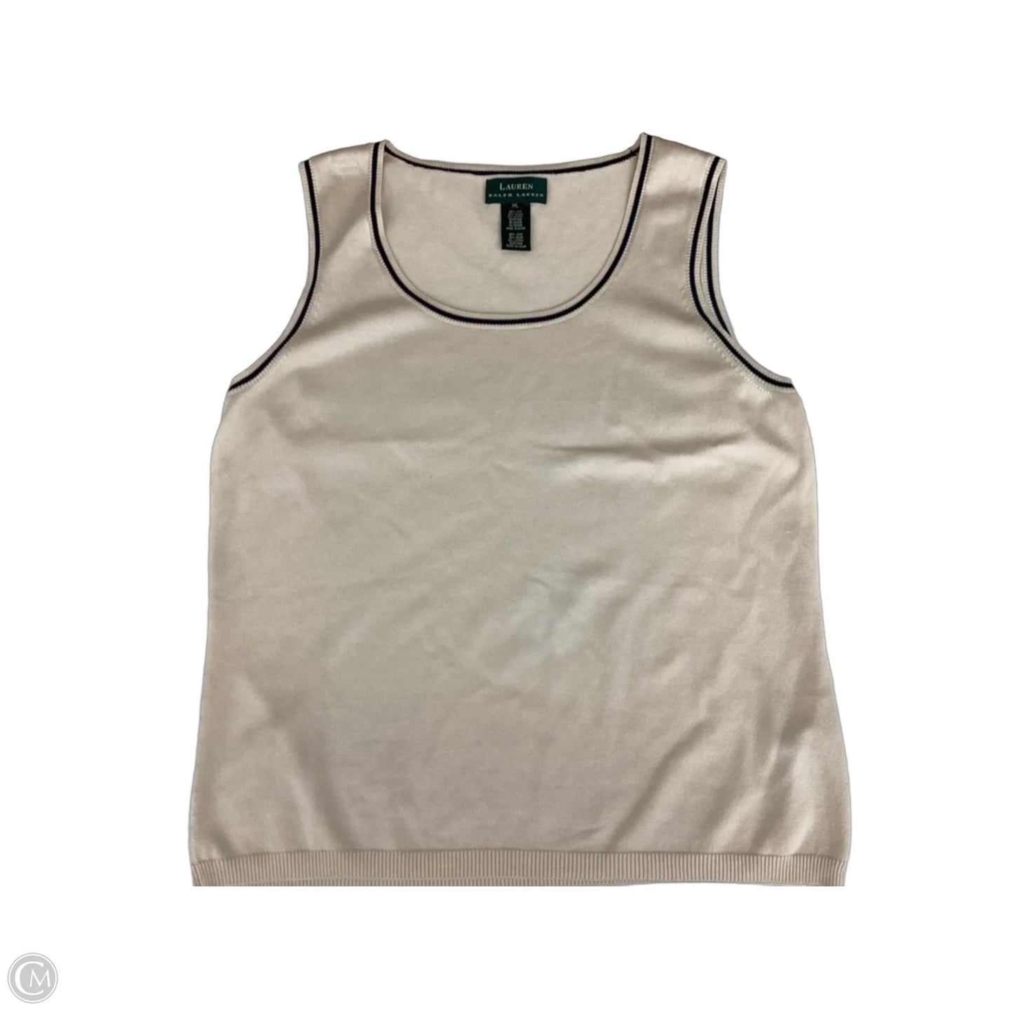 Vest Sweater By Lauren By Ralph Lauren In Cream, Size: Xl