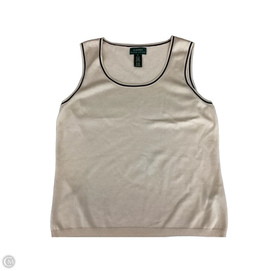 Vest Sweater By Lauren By Ralph Lauren In Cream, Size: Xl