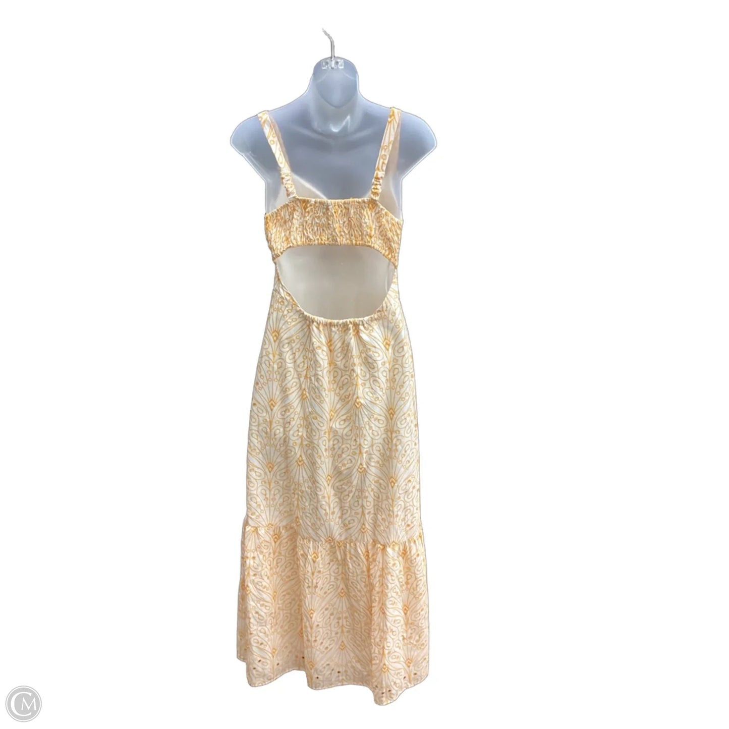 Dress Casual Midi By Loft In Cream & Yellow, Size: Xs