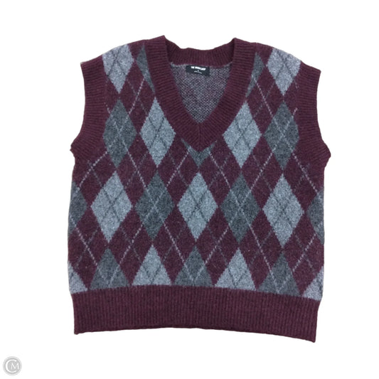 Vest Sweater By Workshop In Grey & Purple, Size: S