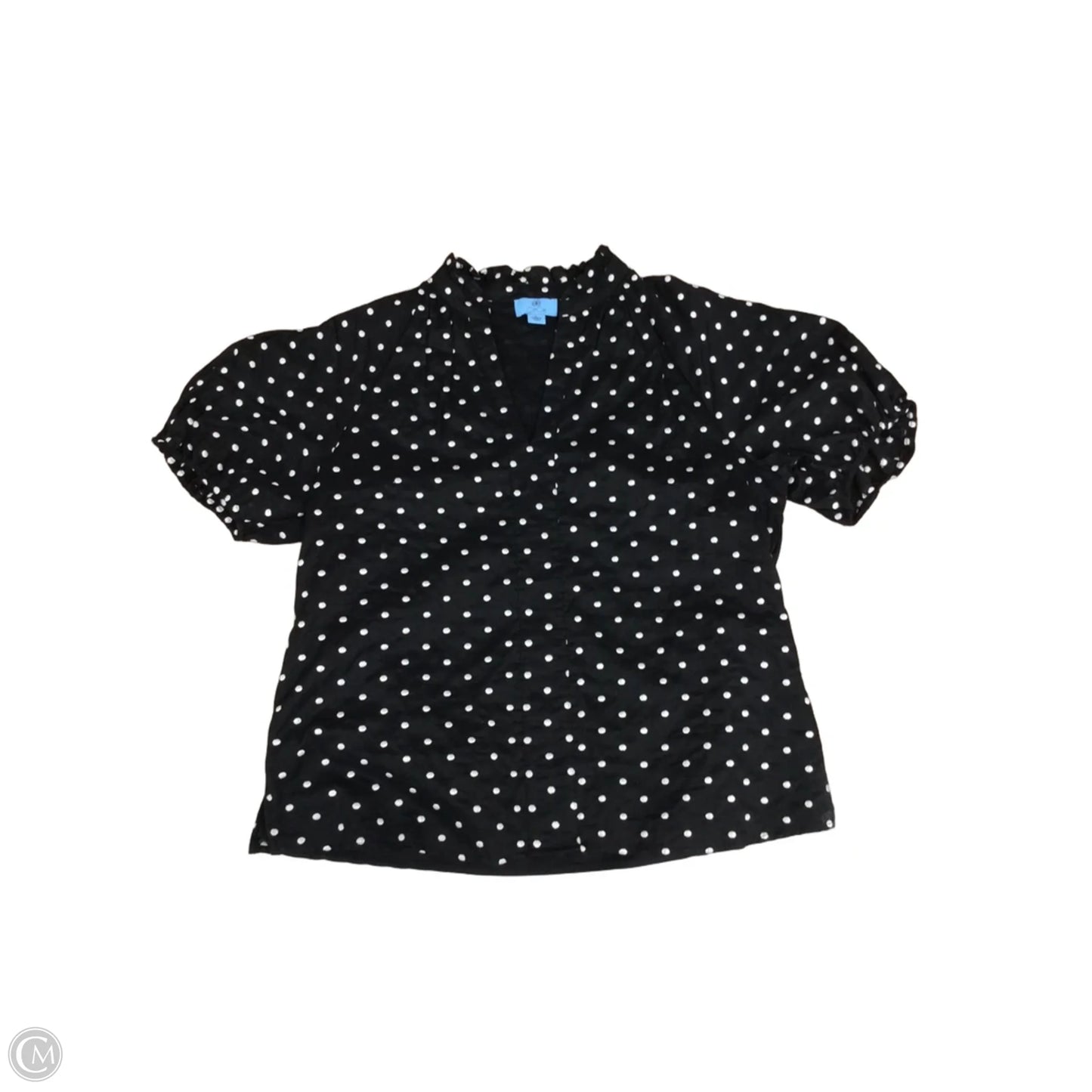 Blouse Short Sleeve By Cece In Polkadot Pattern, Size: L