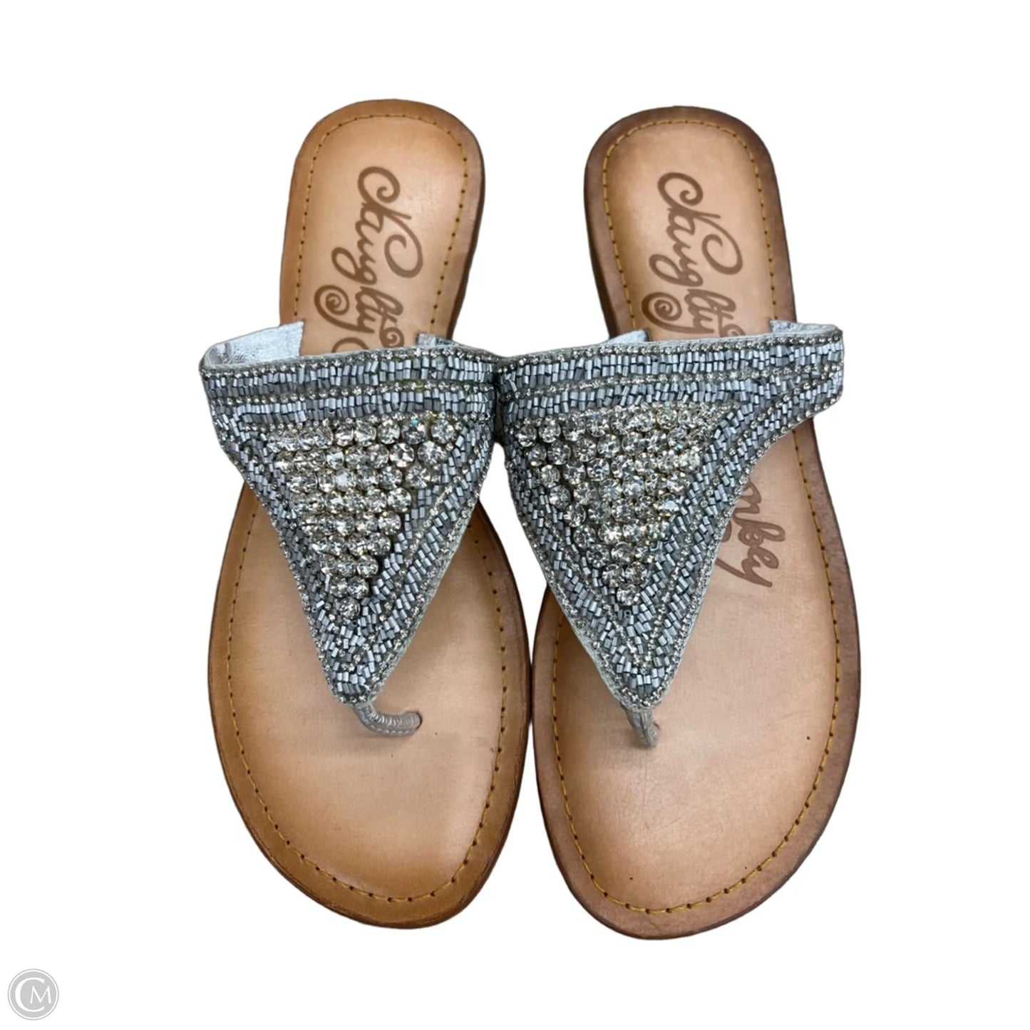 Sandals Flats By Naughty Monkey In Silver, Size: 9