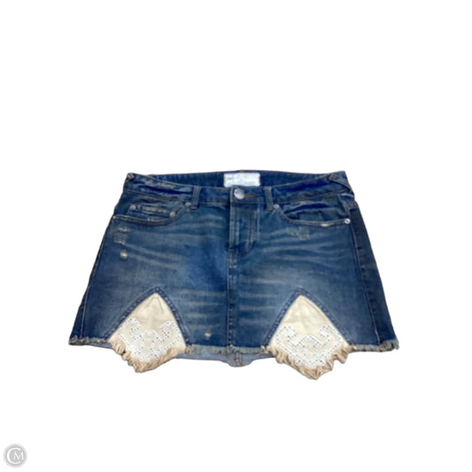 Skirt Mini & Short By Free People In Blue Denim, Size: 4