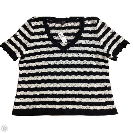 Sweater Short Sleeve By Talbots In Striped Pattern, Size: Lp