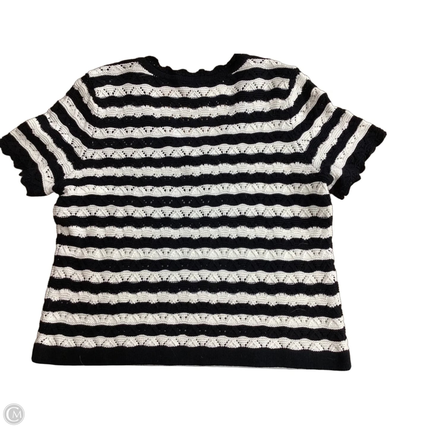 Sweater Short Sleeve By Talbots In Striped Pattern, Size: Lp