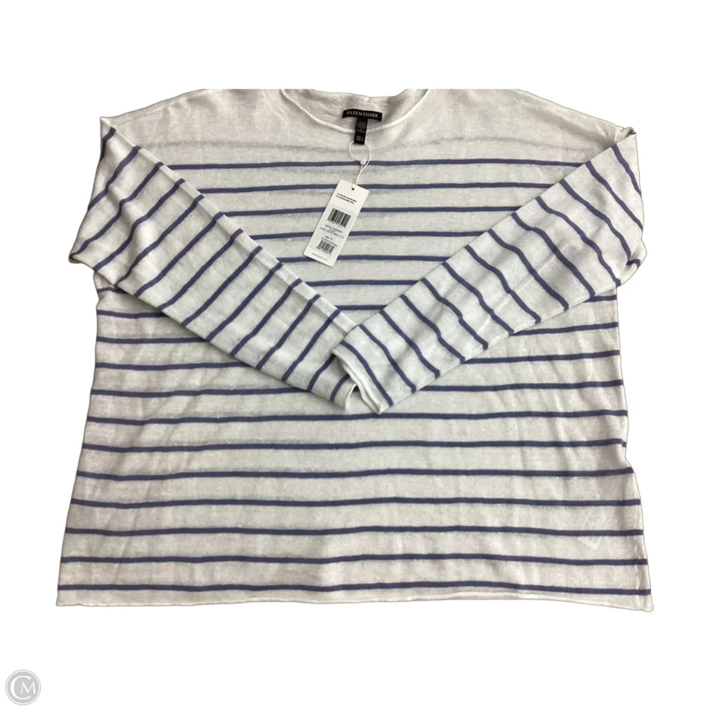 Top Long Sleeve By Eileen Fisher In Striped Pattern, Size: L