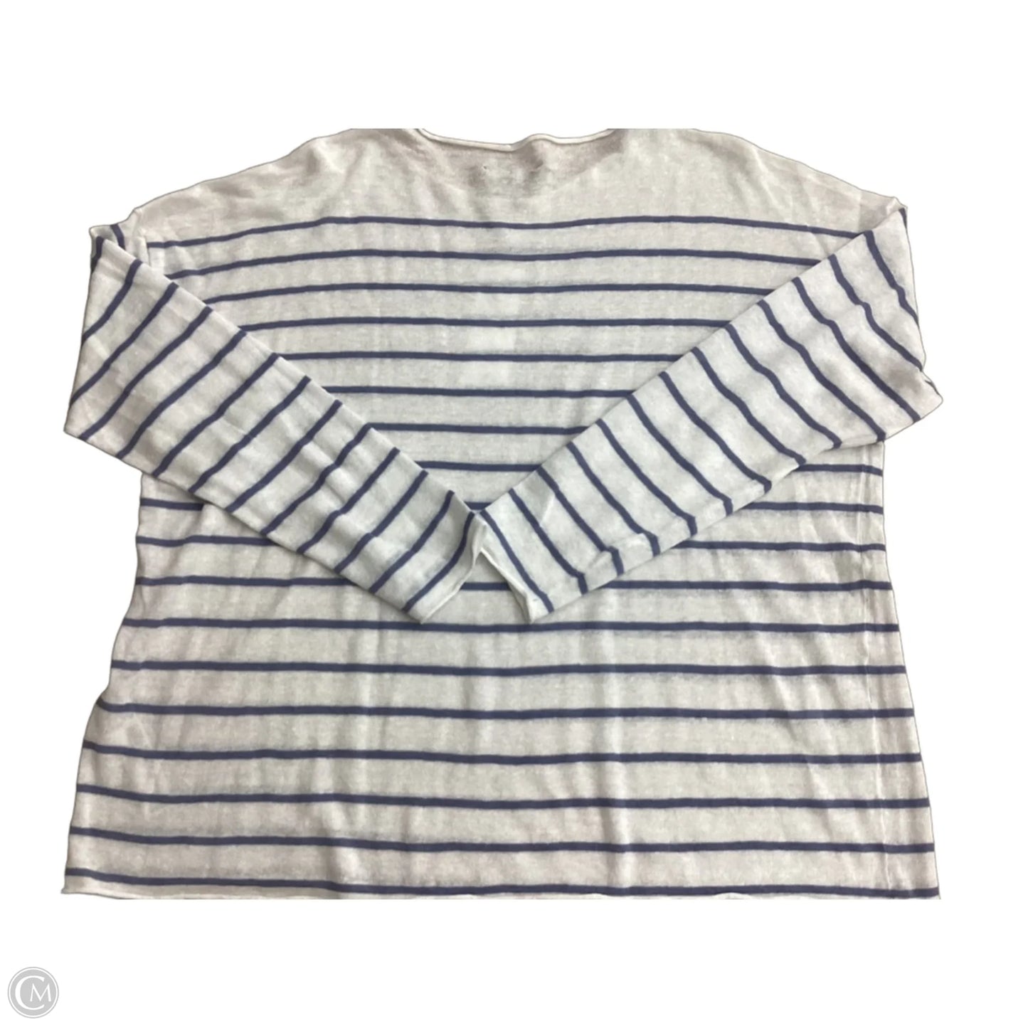 Top Long Sleeve By Eileen Fisher In Striped Pattern, Size: L