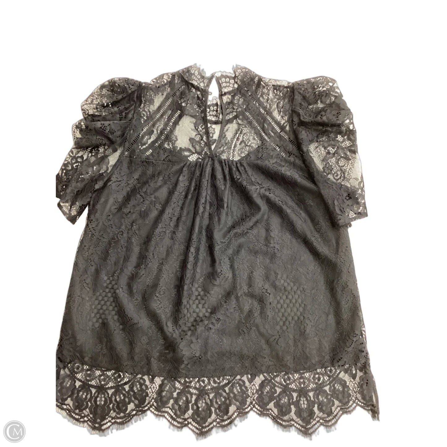Top Short Sleeve By Savanna Jane In Black, Size: L