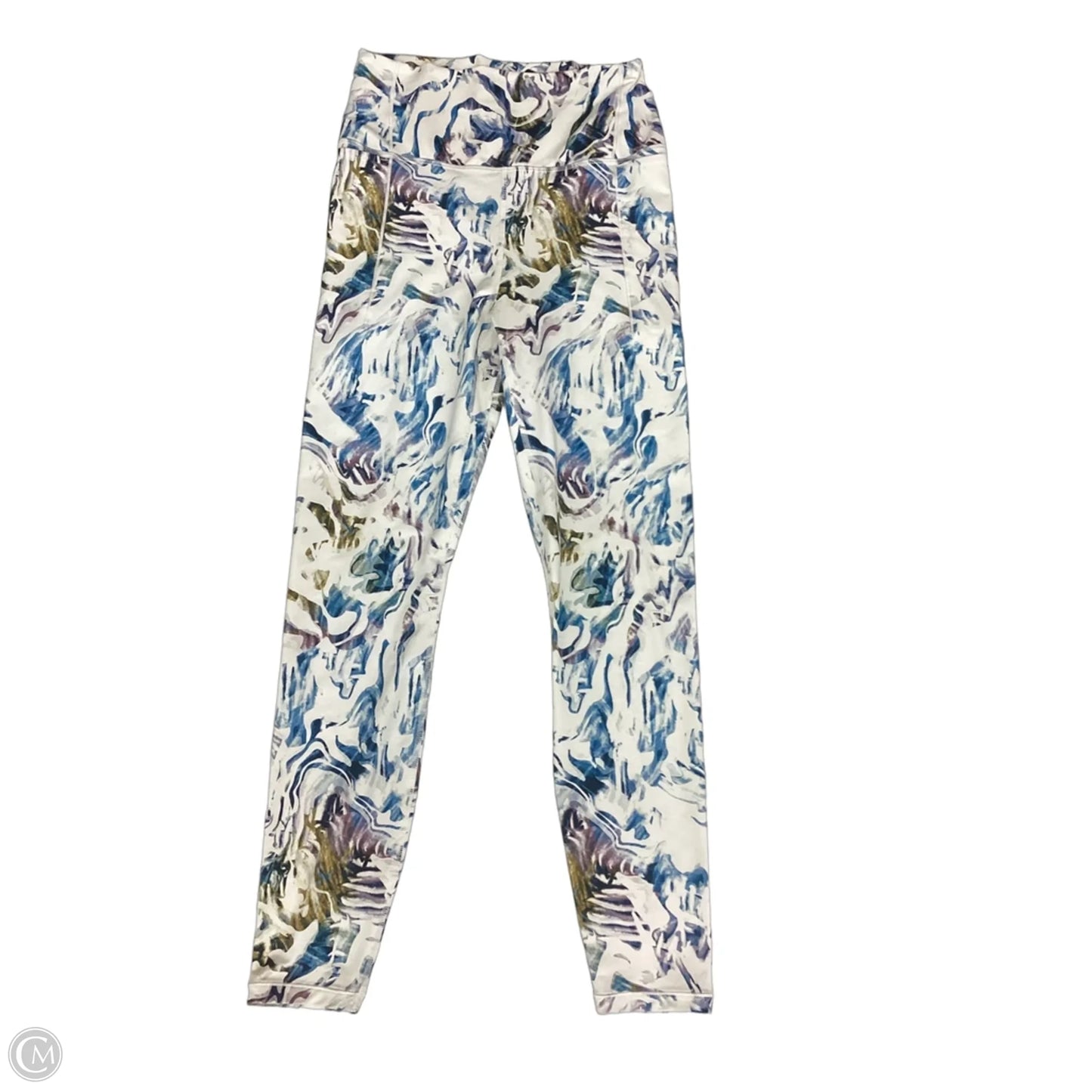 Athletic Leggings By Calia In Blue & Cream, Size: M