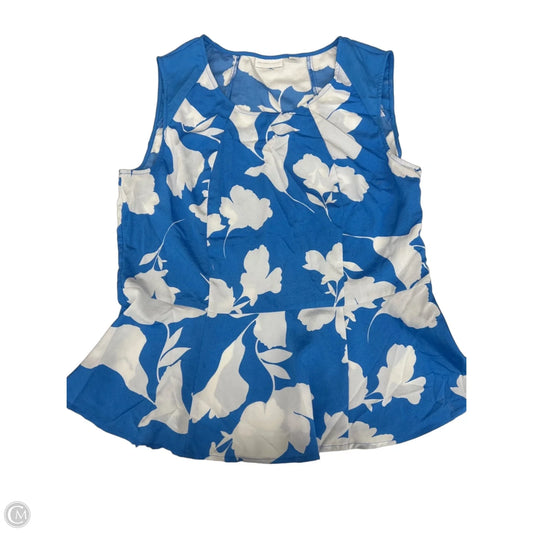Top Sleeveless By New York And Co In Blue & White, Size: L