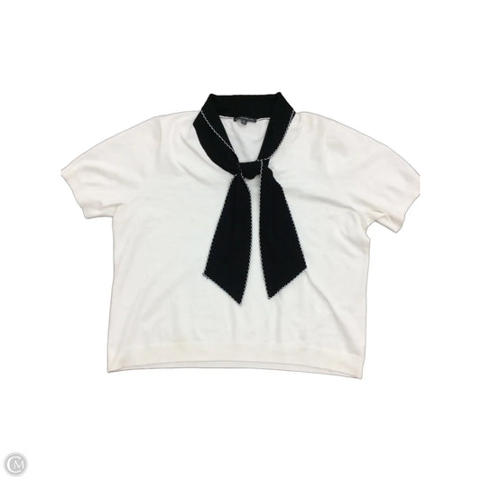 Sweater Short Sleeve By Adrianna Papell In Cream, Size: Xl