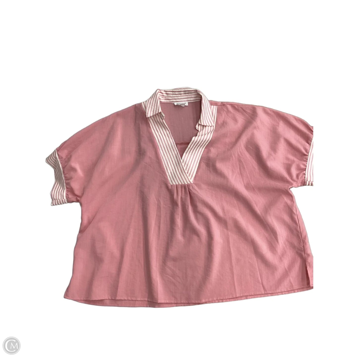 Top Short Sleeve By Chicsoul In Pink, Size: 2x