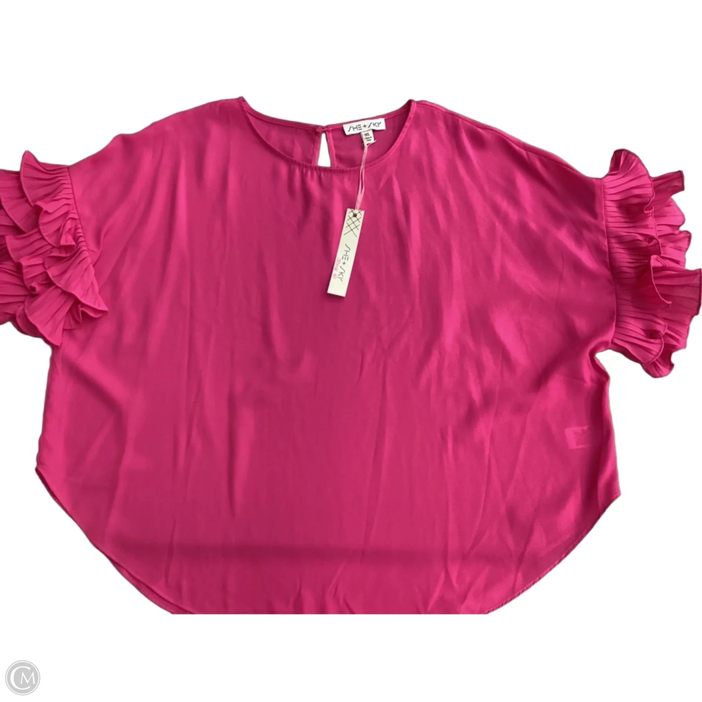 Top Short Sleeve By She + Sky In Pink, Size: 1x