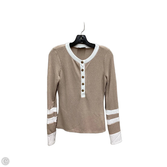 Top Long Sleeve By Gilli In Beige, Size: S