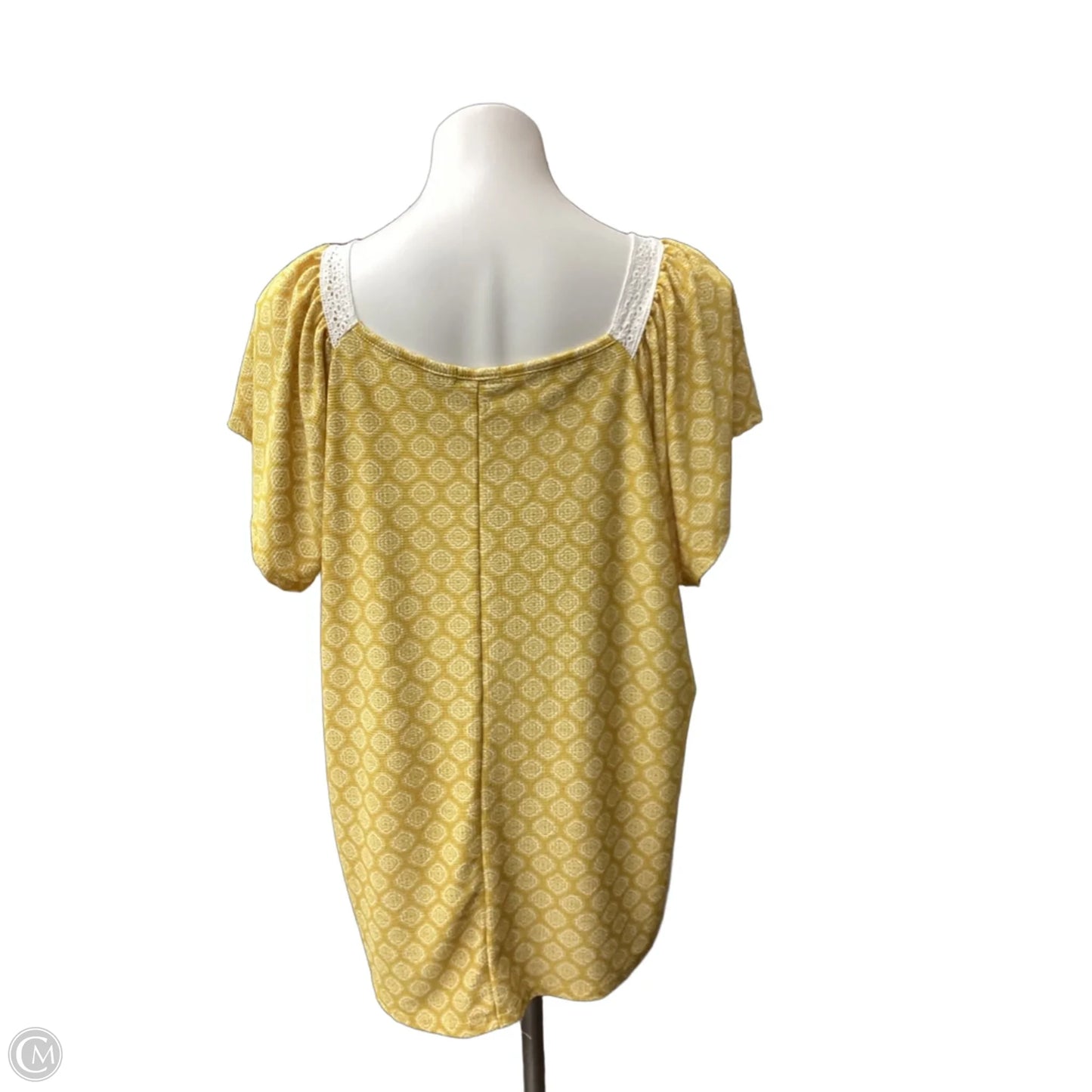 Top Short Sleeve By Cure In Yellow, Size: 2x