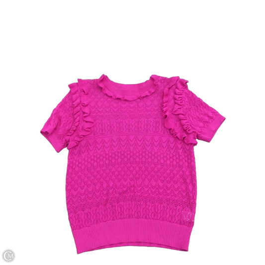 Sweater Short Sleeve By Current Air In Pink, Size: S