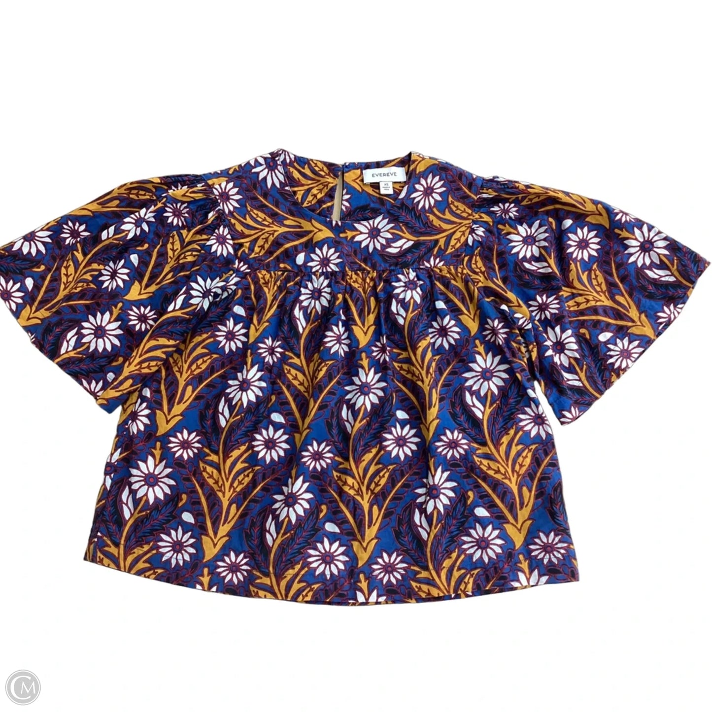 Top Short Sleeve By Evereve In Floral Print, Size: Xs