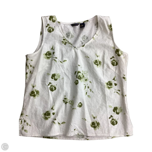 Top Sleeveless By Clothes Mentor In Cream & Green, Size: Xl