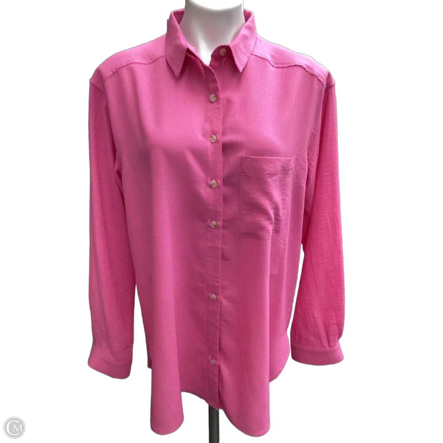 Top Long Sleeve By Wishlist In Pink, Size: L