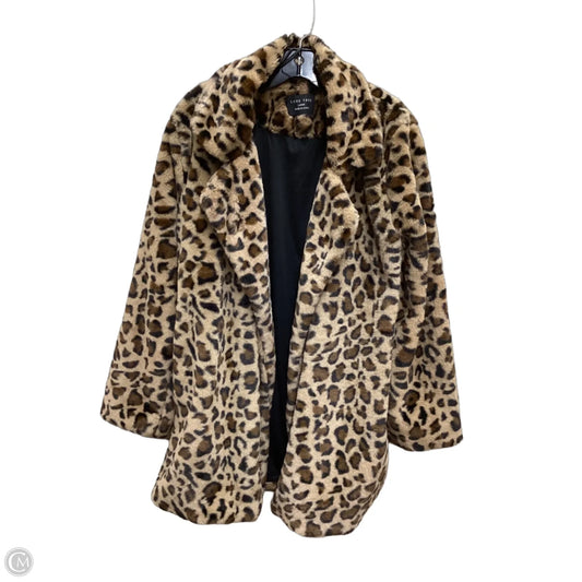 Coat Faux Fur & Sherpa By Love Tree In Animal Print, Size: L