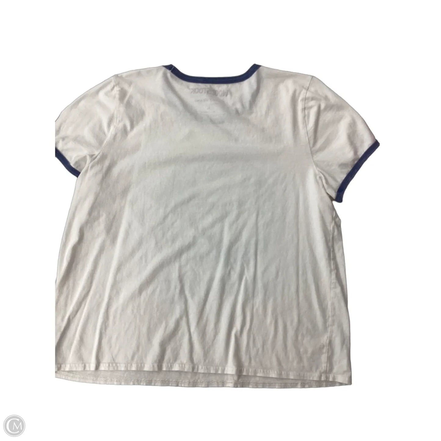 Top Short Sleeve By Lucky Brand In Blue & Cream, Size: Xl