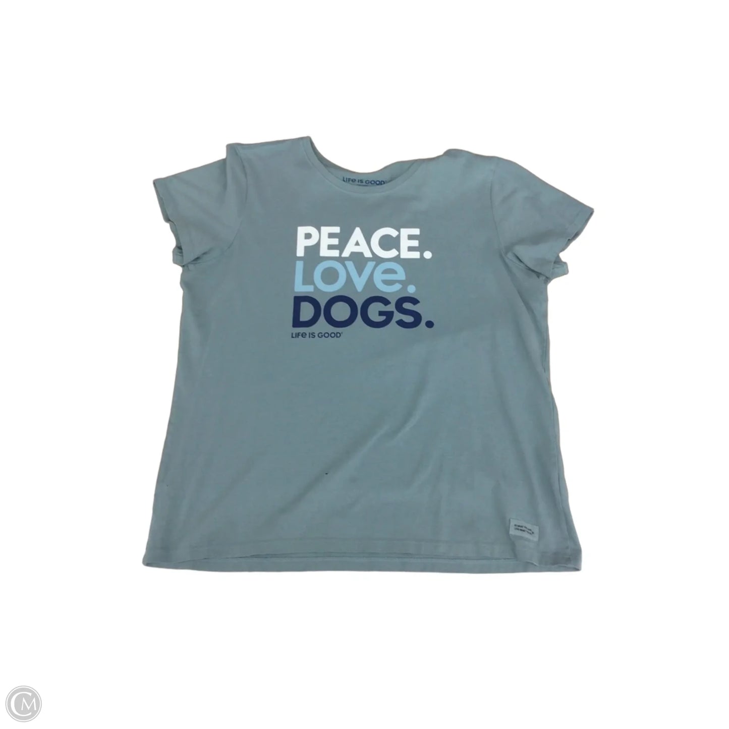 Top Short Sleeve By Life Is Good In Teal, Size: Xl