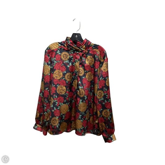 Blouse Long Sleeve By Notations In Multi-colored, Size: L