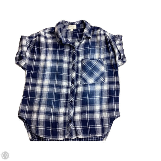 Top Short Sleeve By Cloth And Stone In Plaid Pattern, Size: M