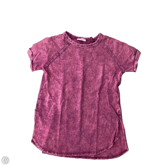 Top Short Sleeve By Zenana In Pink & Purple, Size: S