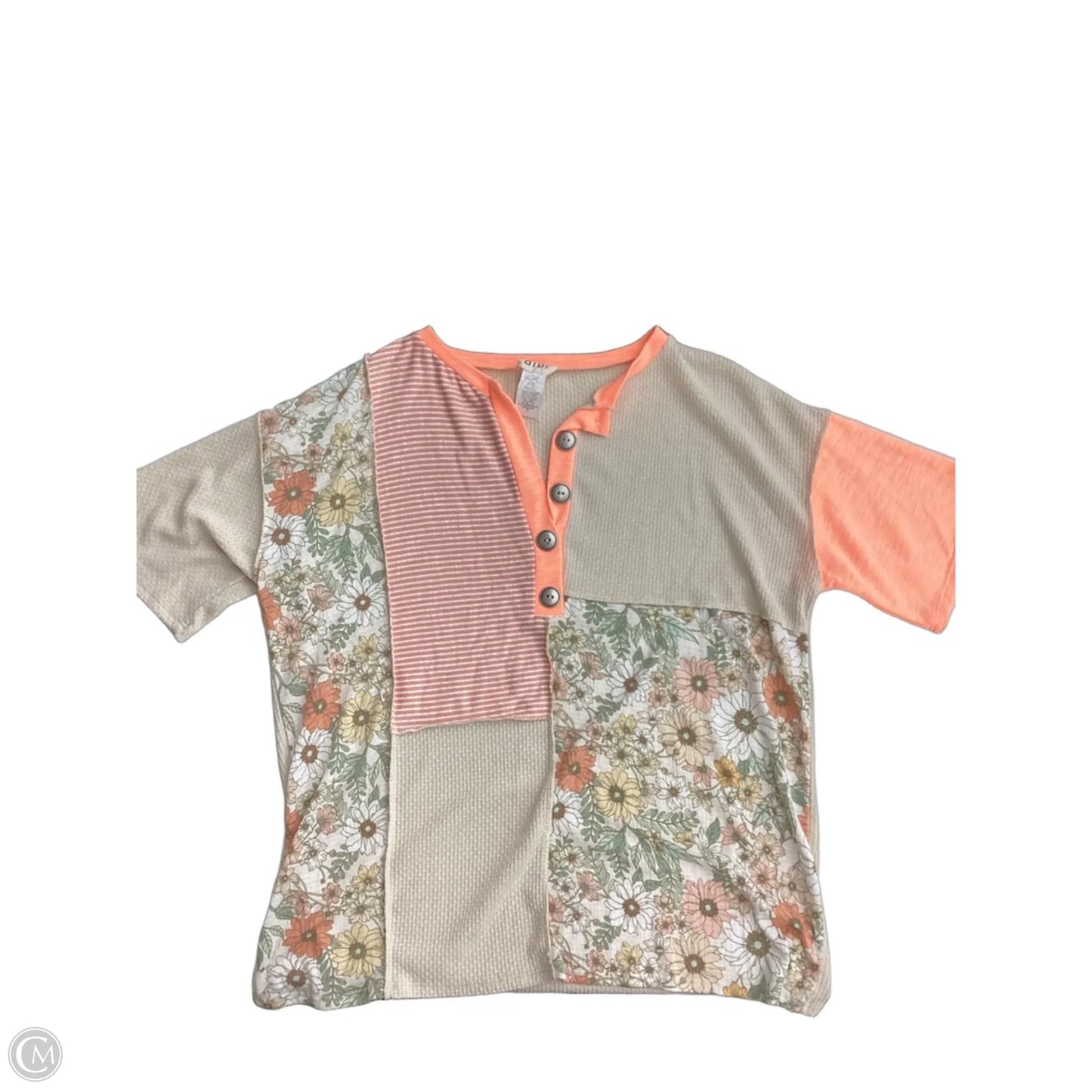 Top Short Sleeve By Bibi In Floral Print, Size: S