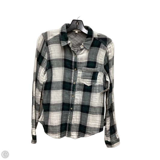 Top Long Sleeve By Maurices In Plaid Pattern, Size: S