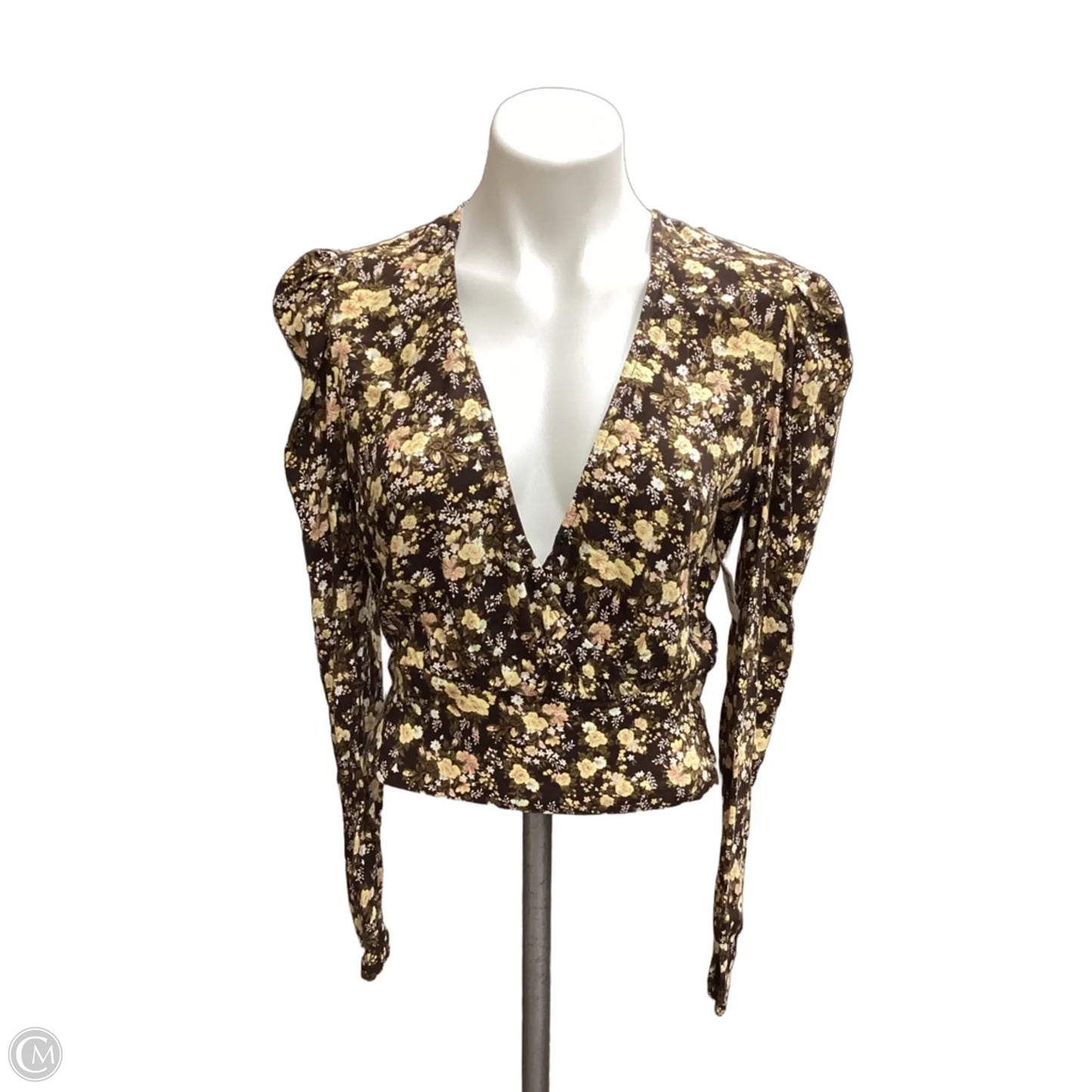 Blouse Long Sleeve By Afrm In Floral Print, Size: S