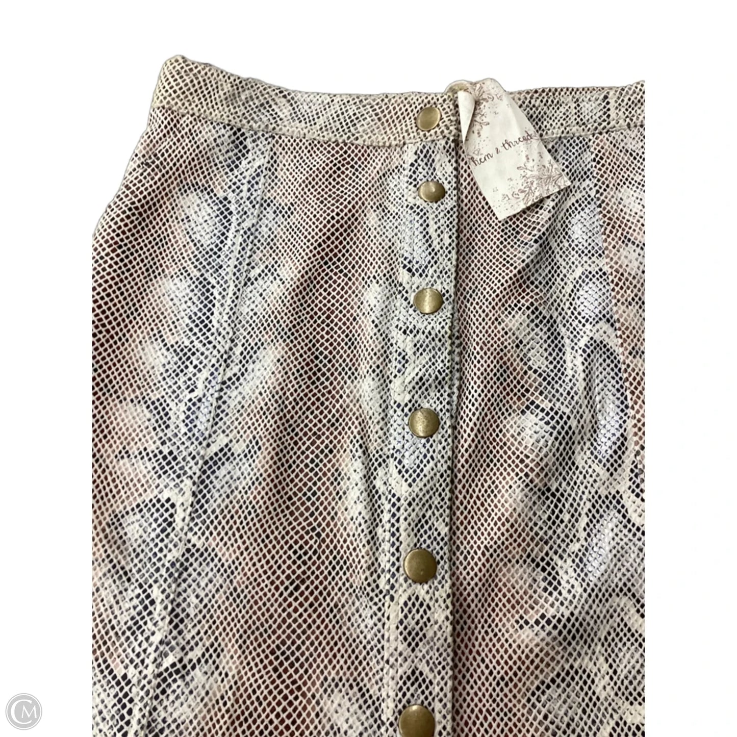 Skirt Mini & Short By Hem & Thread In Snakeskin Print, Size: M