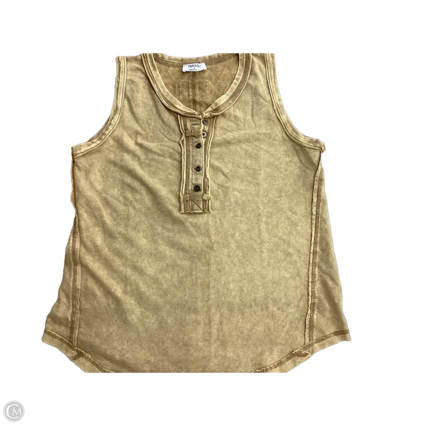 Top Sleeveless By Zenana In Tan, Size: L